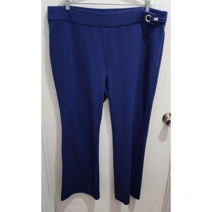 Chicos Women's Wide Leg Pull On Business Pants Polyester Blue Plus Size 4R (20R)
